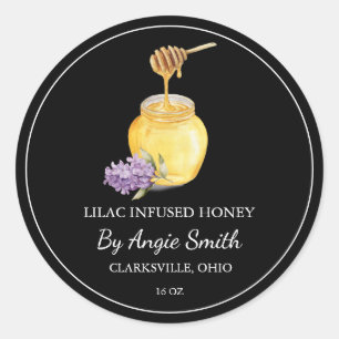 Simple Lilac Infused Honey Label