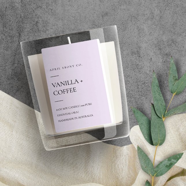 SIMPLE LILAC LAVENDER PURPLE MINIMAL MODERN CANDLE FOOD LABEL (Creator Uploaded)
