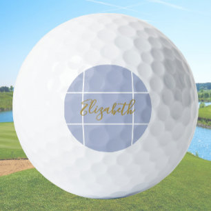Simple lilac purple minimalist custom name ladies golf balls