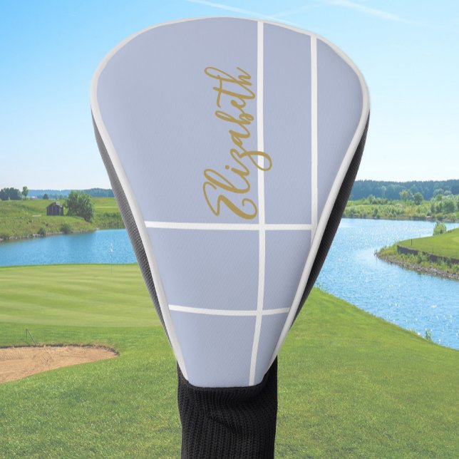 Simple lilac purple minimalist custom name ladies  golf head cover (Creator Uploaded)
