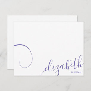 Simple Lilac Romantic Calligraphy  Card