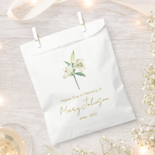 Simple Lily Seed packet Funeral Favour Bags