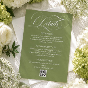 Simple Lime Green Wedding Details Enclosure Card