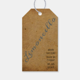 Simple Limoncello Bottle Hang Tag Kraft Paper