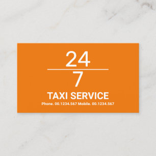 Simple Line 24/7 Yellow Taxi Service Business Card