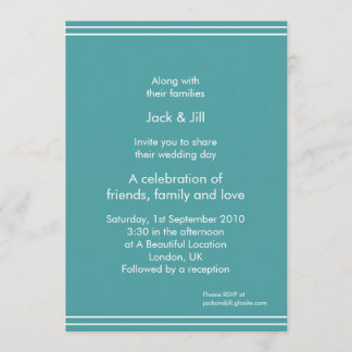 Simple line (aqua) 5x7 invitation