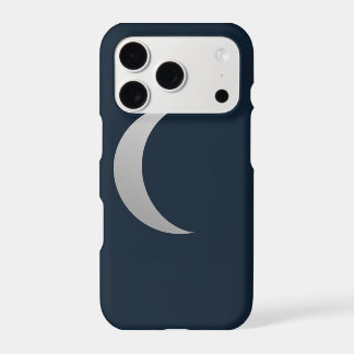 Simple Line Art Moon Phase Phone Case - Deep Navy 