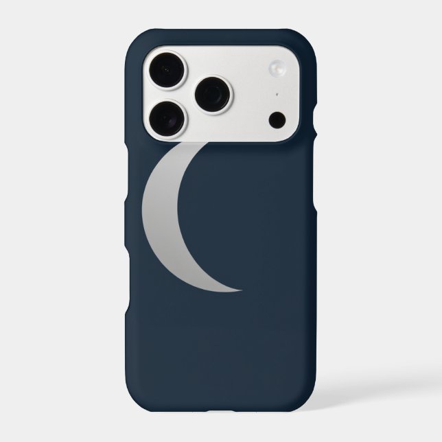 Simple Line Art Moon Phase Phone Case - Deep Navy  (Back)