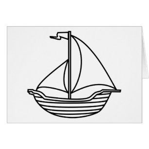 Simple Line Sailboat BW
