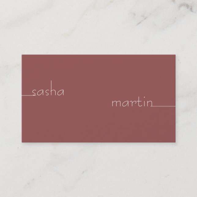 Simple Line to Text (rose vale) Business Card (Front)