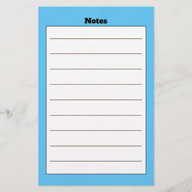 Simple Lined Blue Boarder Stationery (Front)