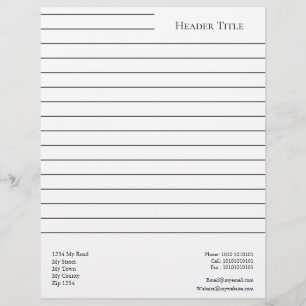 Simple Lined Personalised Custom Letterhead