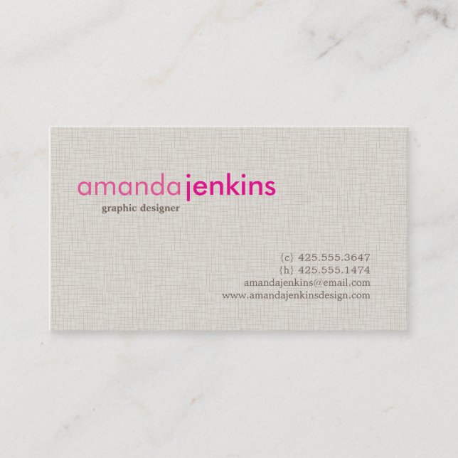 Simple Linen Calling Card (Front)