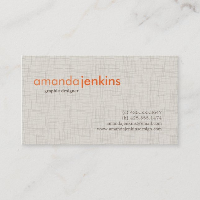 Simple Linen Calling Card (Front)