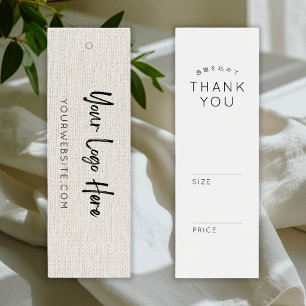 Simple Linen Horizontal Logo Price Tag Mini