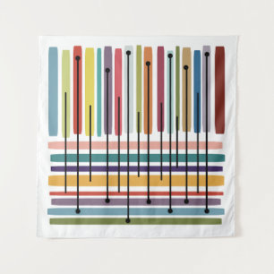 Simple Lines Abstract Art Colourful Tapestry