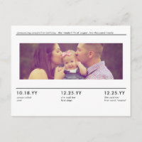 Simple Lines Baby's Milestones Photo Announcement