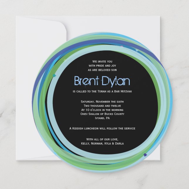 Simple Lines Bat Bar Mitzvah Invitation (Front)