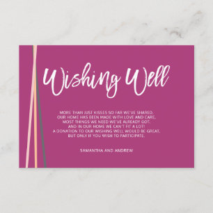 Simple lines retro typography wishing well wedding enclosure card