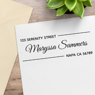 Simple Lines Return Address Rubber Stamp