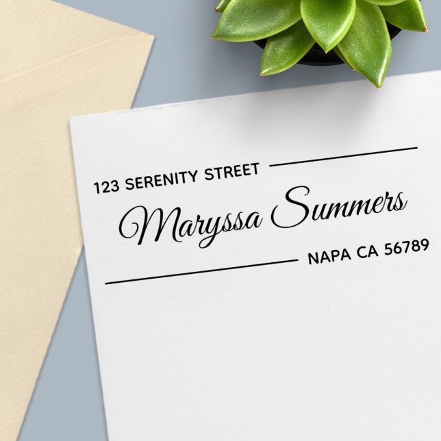 Simple Lines Return Address Self-inking Stamp (Creator Uploaded)