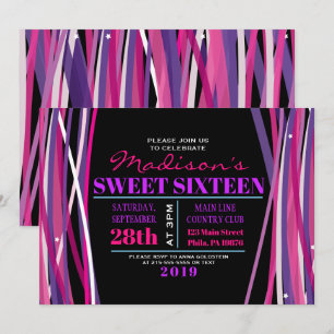 SIMPLE LINES Sweet Sixteen 16 Invitation