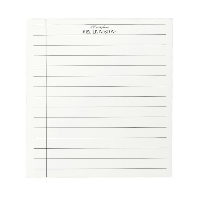Simple Lines Teacher Notepad (Front)