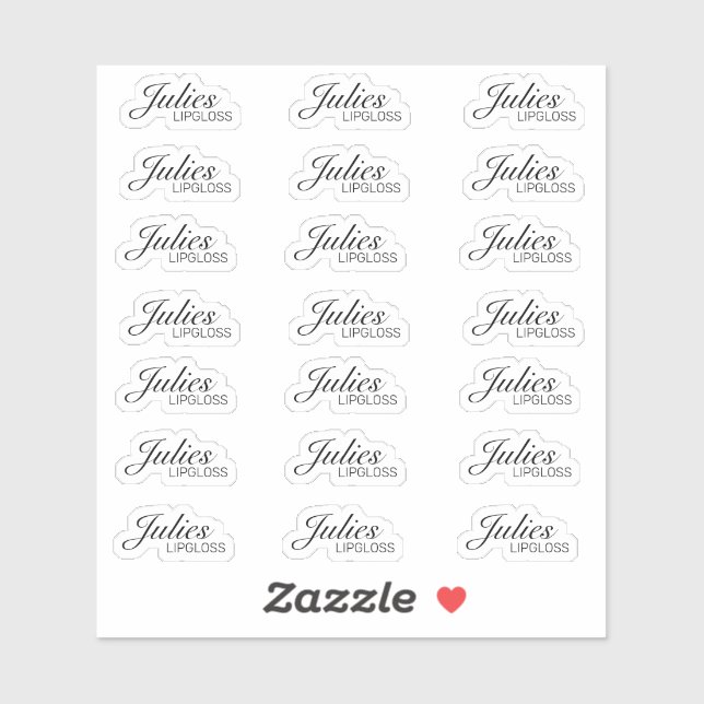 Simple Lip Gloss Packaging Logo Branding   Sticker (Sheet)