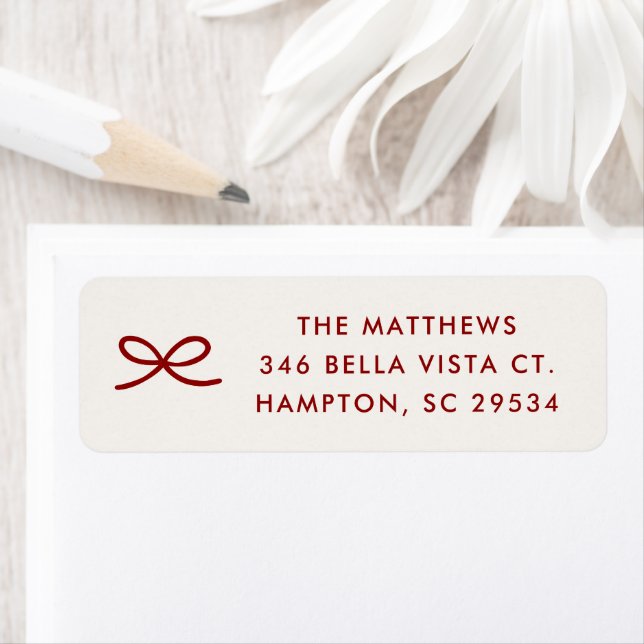 Simple Little Bow Christmas Return Address (Insitu)
