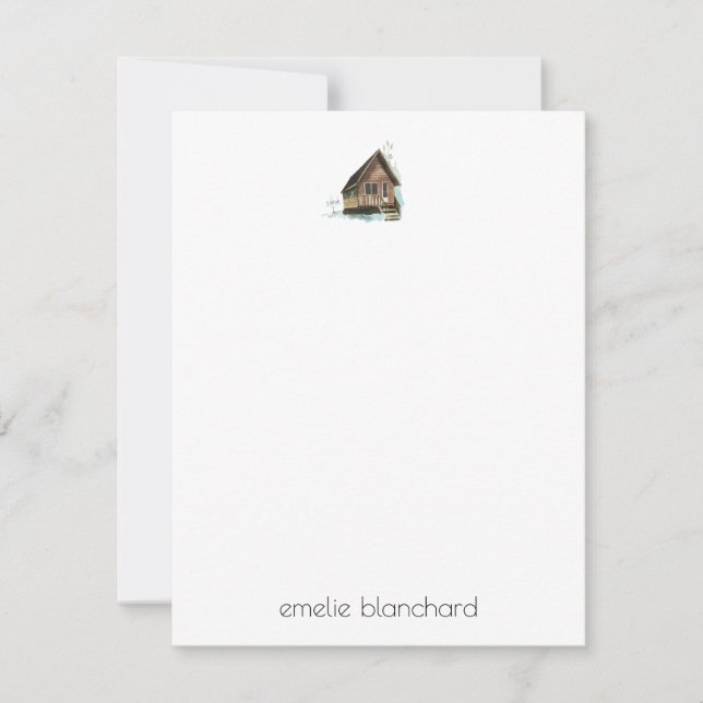 Simple Little Cabin Personalised Card (Front)