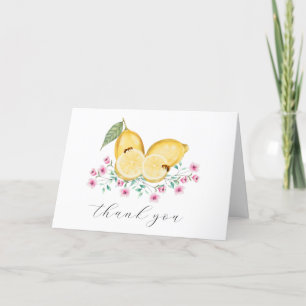 Simple Little Cutie Lemon Citrus Baby Shower Thank You Card