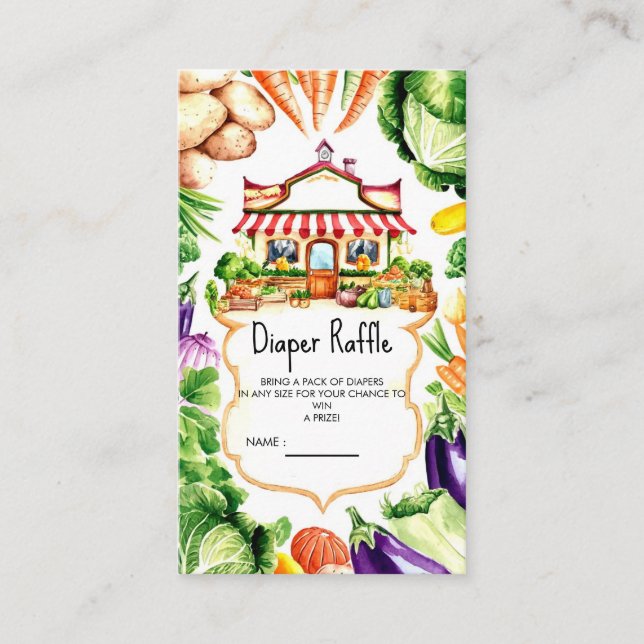 Simple Little Farmer's Market Baby Shower Enclosure Card (Front)