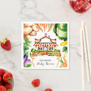 Simple Little Farmer's Market Baby Shower Napkin