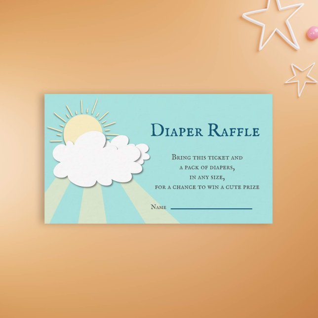 Simple Little Sunshine Baby Shower Diaper Raffle Enclosure Card (Creator Uploaded)
