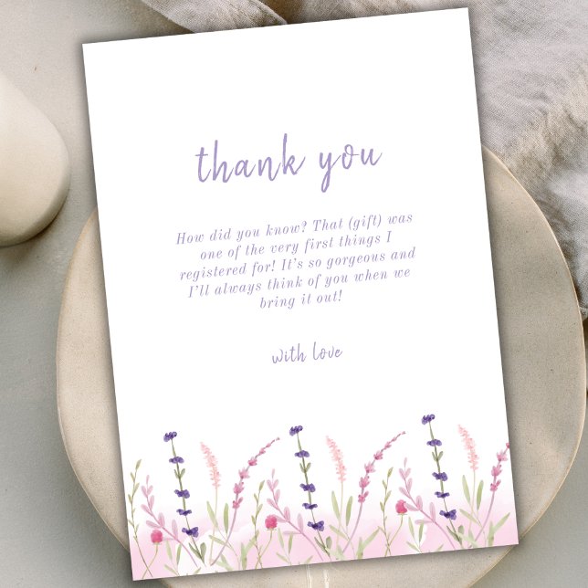Simple Little Wildflower Garden Baby Shower Thank You Card (Simple Little Wildflower Garden Baby Shower Thank You Card)