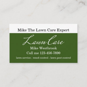 Simple Local Lawn Care Service Business Card
