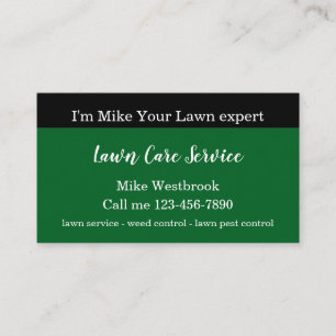 Simple Local Lawn Care Service Business Card