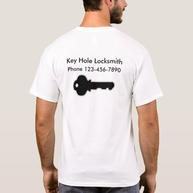 Simple Locksmith Design T-Shirt (Back)