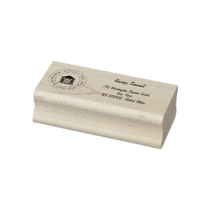 Simple Logo and Company Address Return Address Rubber Stamp