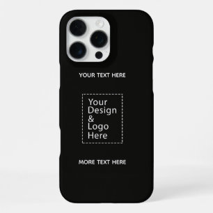 Simple Logo and DesignText Business Branding Black iPhone 16 Pro Max Case