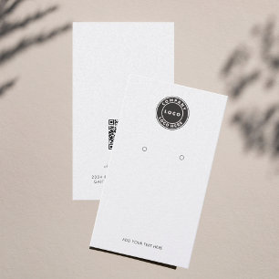 Simple Logo and QR Code Earring Display Card