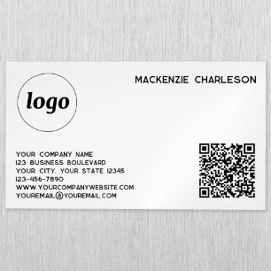 Simple Logo and QR Code Magnetic Business Card