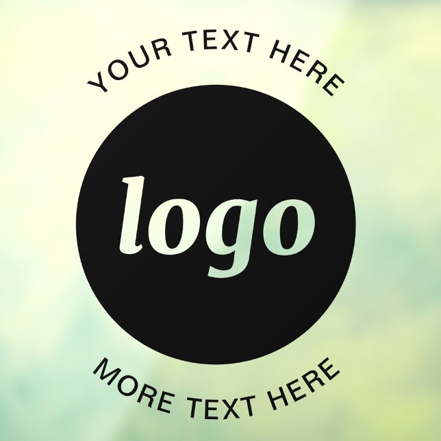 Simple Logo and Text Business (Simple logo with custom text business branding promotional  window cling signage)