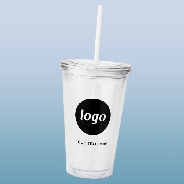 Simple Logo and Text Business Acrylic Tumbler (Logo with text business promotional acrylic tumbler)