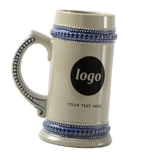 Simple Logo and Text Business Beer Stein