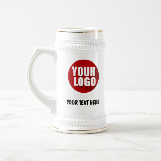 Simple Logo and Text Business Beer Stein Custom