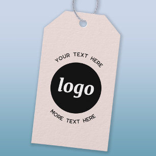 Simple Logo and Text Business Blush Pink Gift Tags