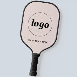 Simple Logo and Text Business Blush Pink Pickleball Paddle<br><div class="desc">Simple logo and custom text for your business.  Replace the logo and text with your own to customise.  Use them yourself,  give them to your employees and co-workers,  sell them to customers and clients or give them away as promotional material to inspire customer loyalty.</div>