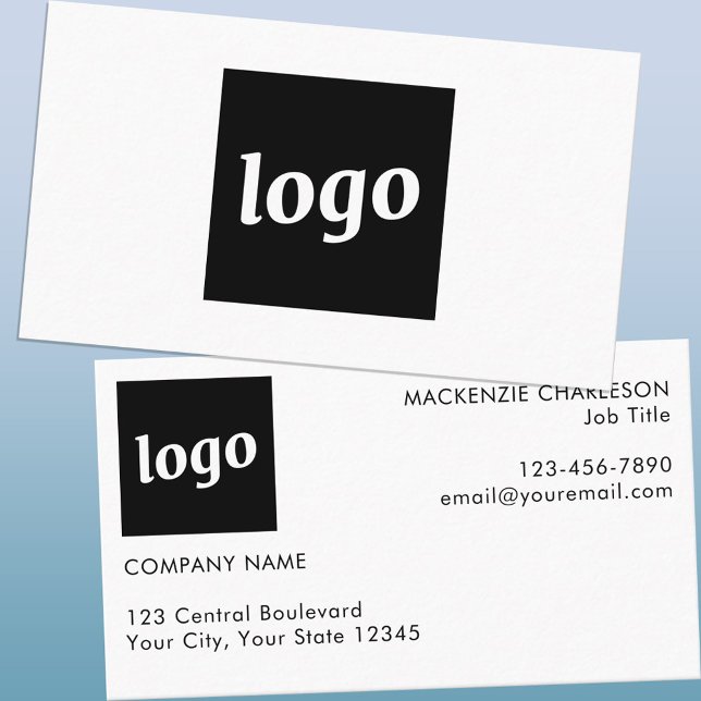 Simple Logo and Text Business Card (Logo and custom text simple modern business cards)