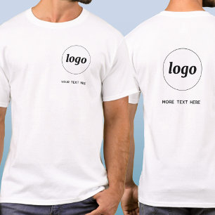 Simple Logo and Text Business Crest and Back T-Shirt